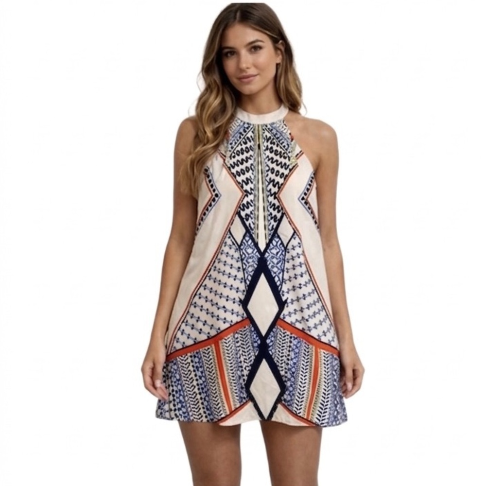 Venus Geometric Patterned Shift Dress